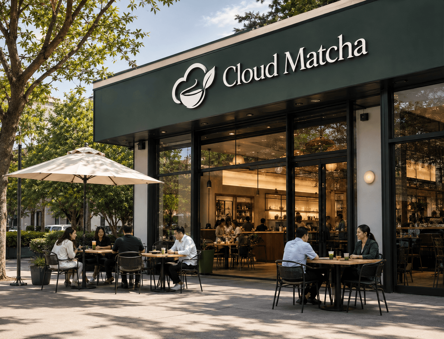 Cloud Matcha flagship cafe with outdoor seating